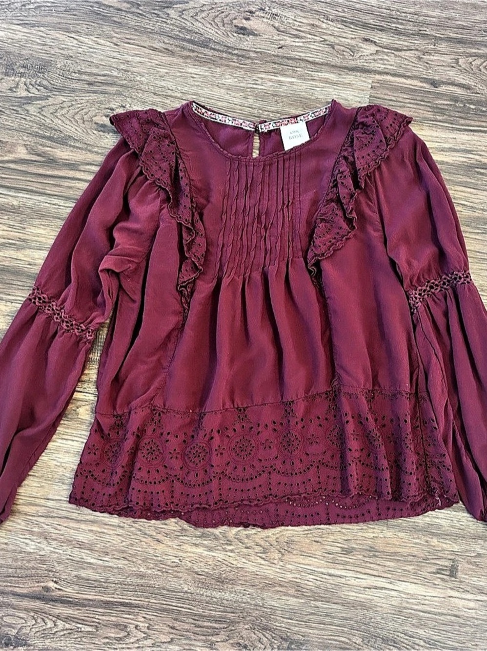 K.NOK ROSE Eyelet Ruffle Blouse - Picture 2 of 3